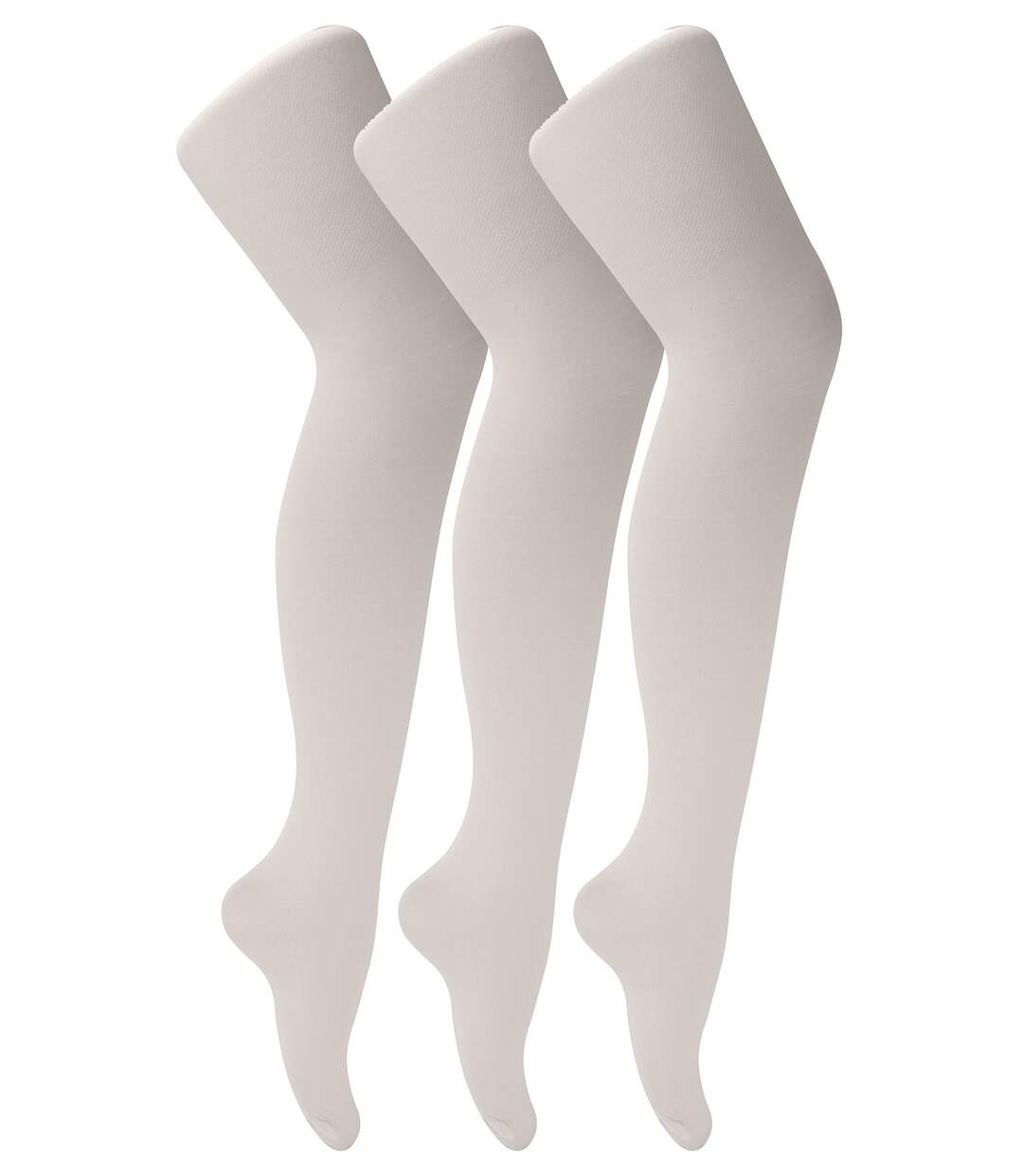 Sock Snob - 3 Paires Femme Collants Danse 70 Deniers Blanc et Rose-1