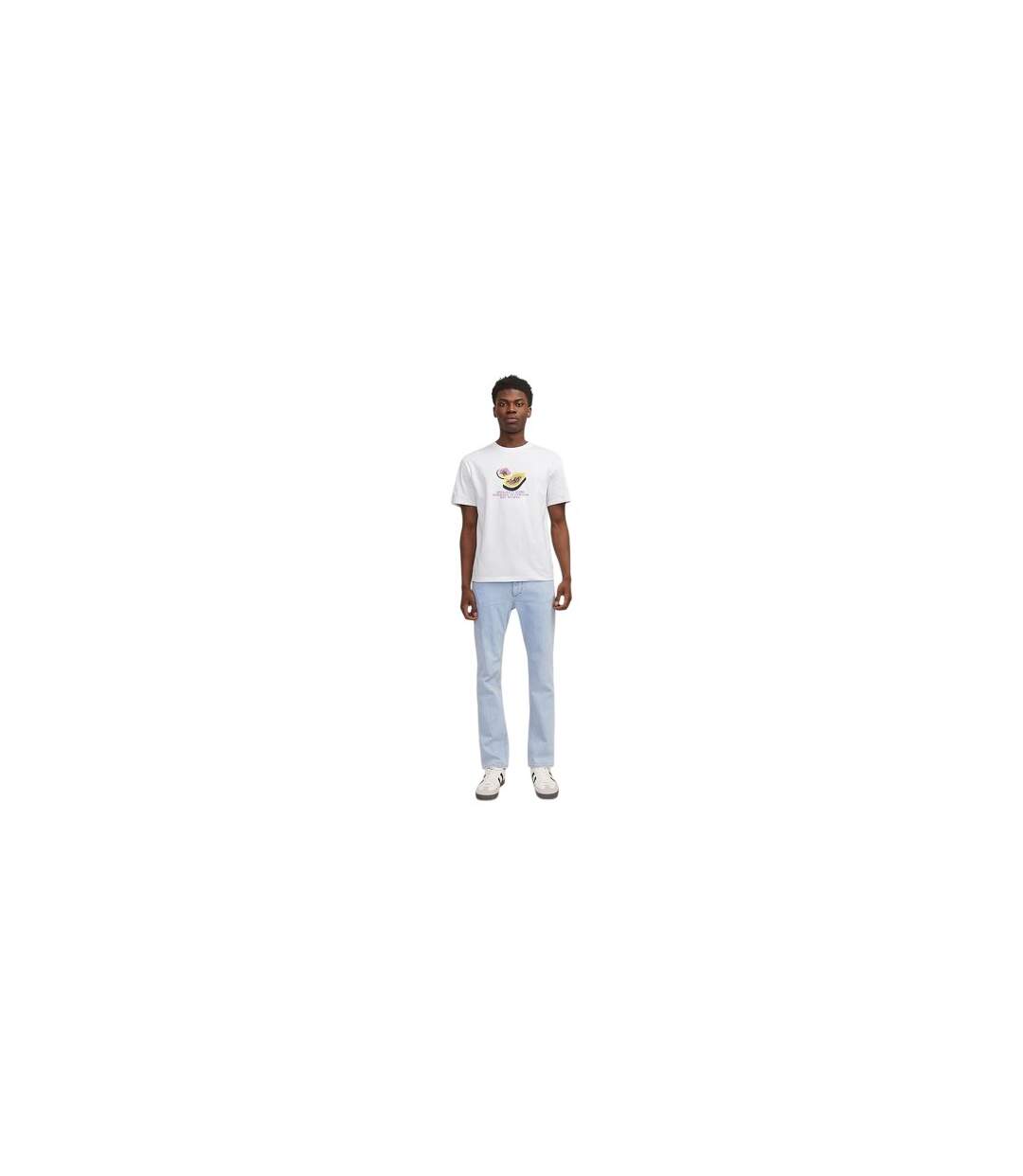 T-shirt Motif/style Papaye Homme Blanc Vif Jack And Jones-1