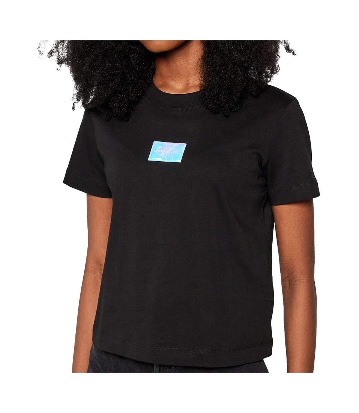 T-shirt Noir Femme Calvin Klein Shine Badge