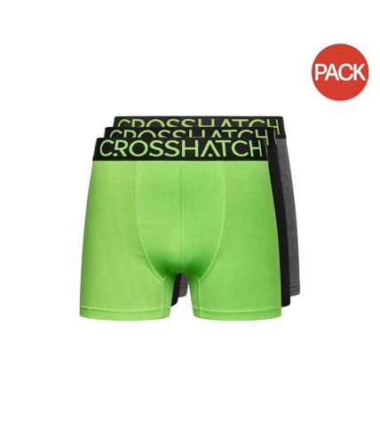 Pack of 3  Mens knightling mve boxer shorts  green/black/grey Crosshatch