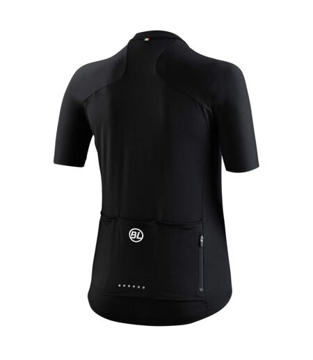 Womens/ladies Karol Full Zip Short-sleeved Jersey Black Bicycle Line