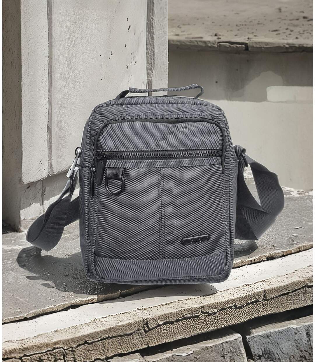 Sacoche bandoulière  Multi-Poches pour Homme - Synthétique Noir-4