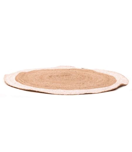 Tapis rond en jute design bicolore Sophie