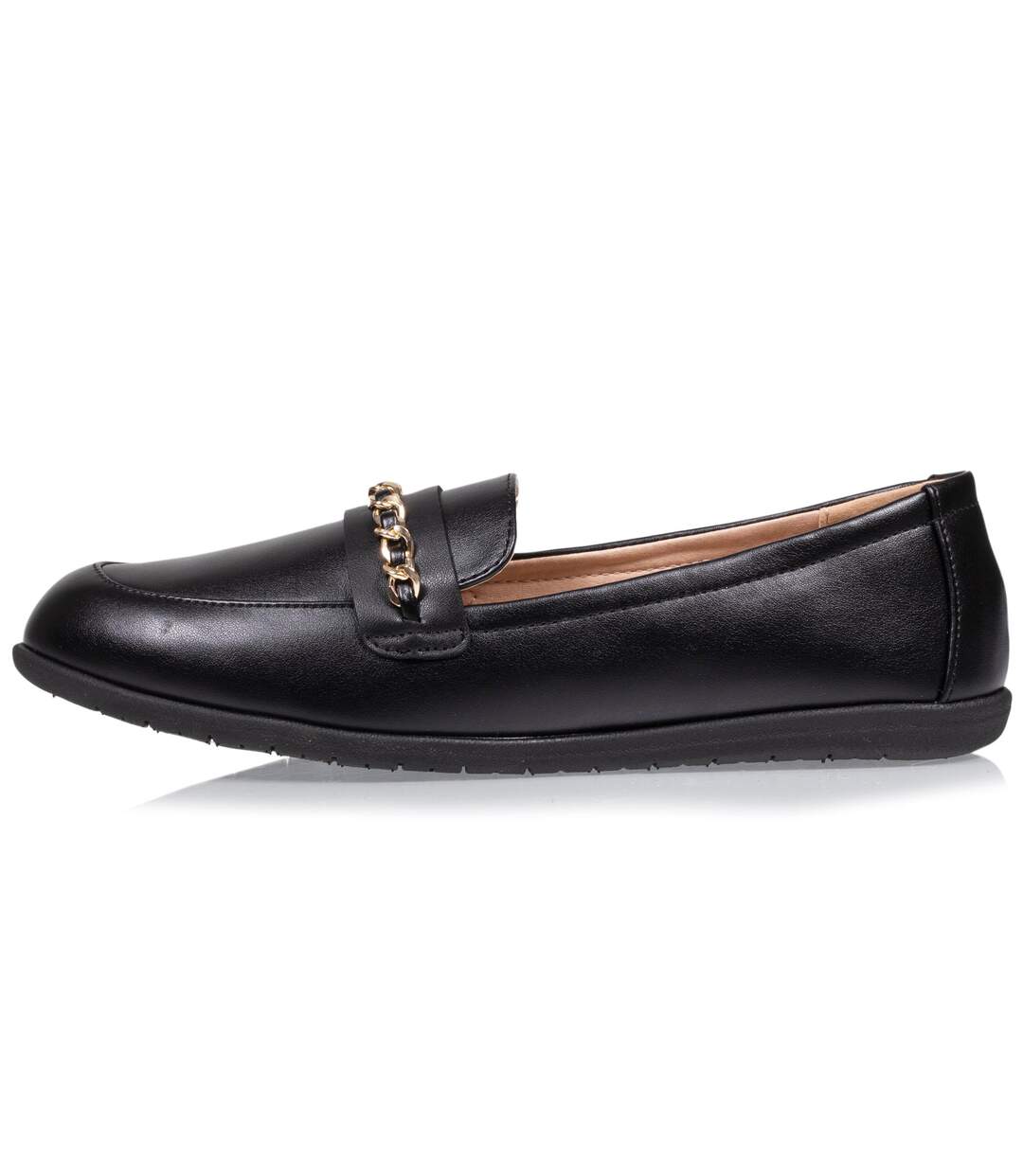 Isotoner Mocassins femme légers, confortables et modernes, avec un détail chaine dorée-4