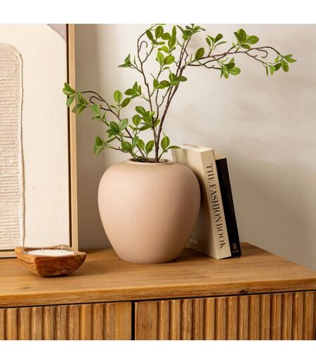 Vase Boule en Dolomite Rily 22cm Nude