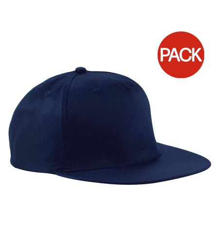 Lot de 2  casquettes rétro adulte bleu marine Beechfield