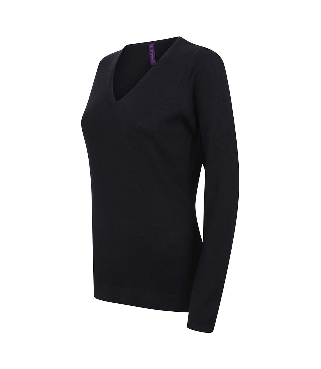 Pull À Col En V Femme Bleu Marine Henbury-3