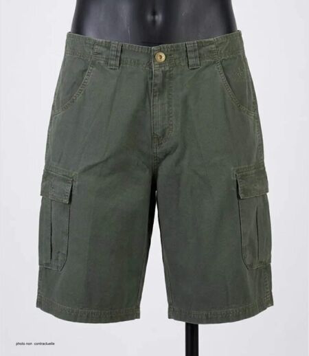 Bermuda homme WINCHESTER IDAHO1 vert olive : le short cargo multi-poches ultra-résistant