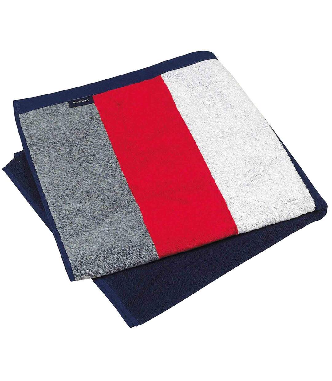 Drap de plage coton - K121 - bleu marine rayé-1