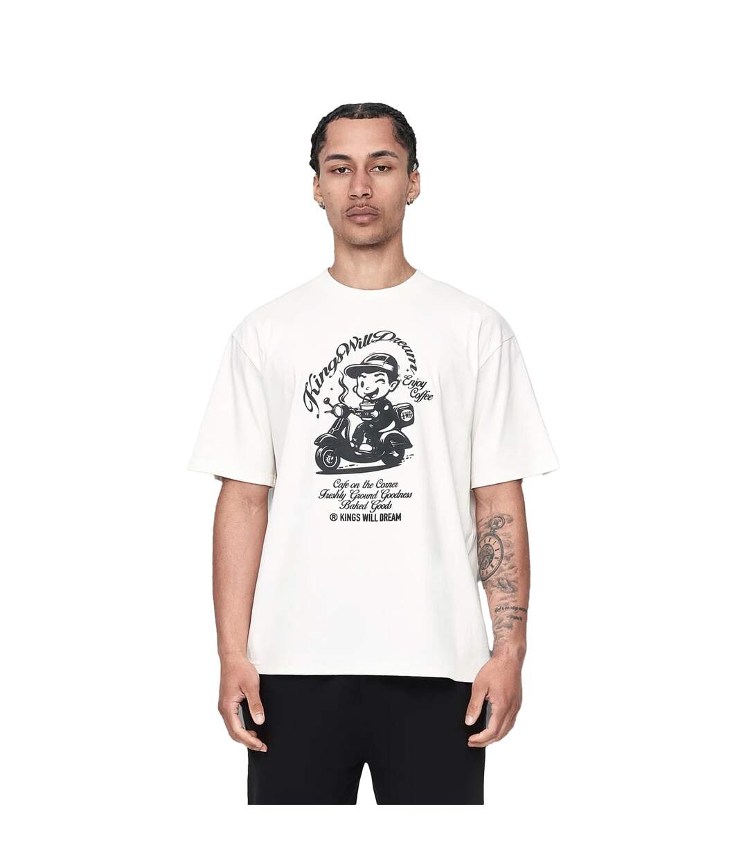 Mens Studio Cafe Boy T-shirt White Kings Will Dream-2