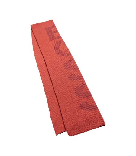 Logo Cotton Blend Structured Scarf One Size Red Boss