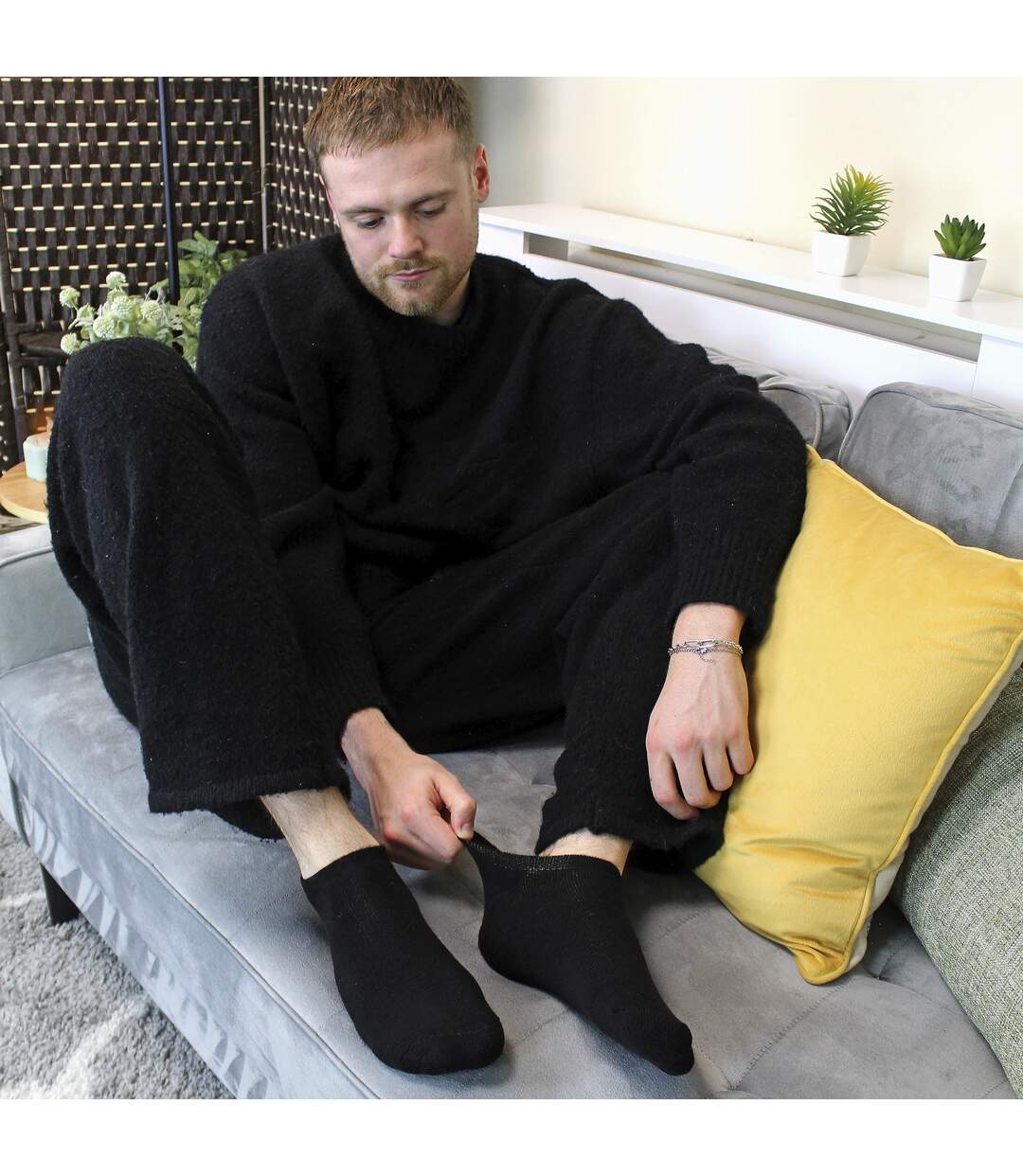 12 Pairs Mens Thermal Winter Invisible Low Cut Trainer Socks-4