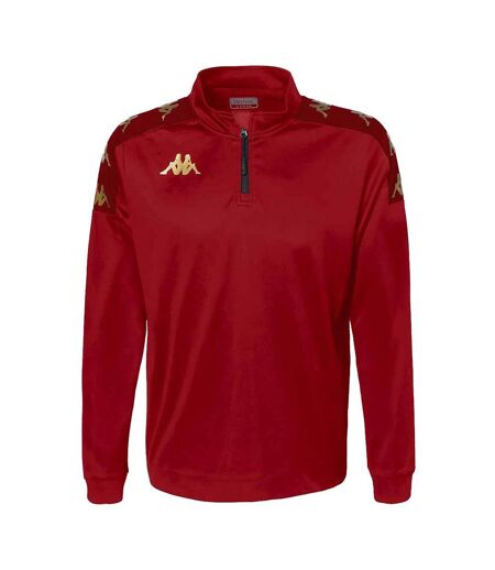 Sweat 1/4 de zip rouge homme kappa gassolo