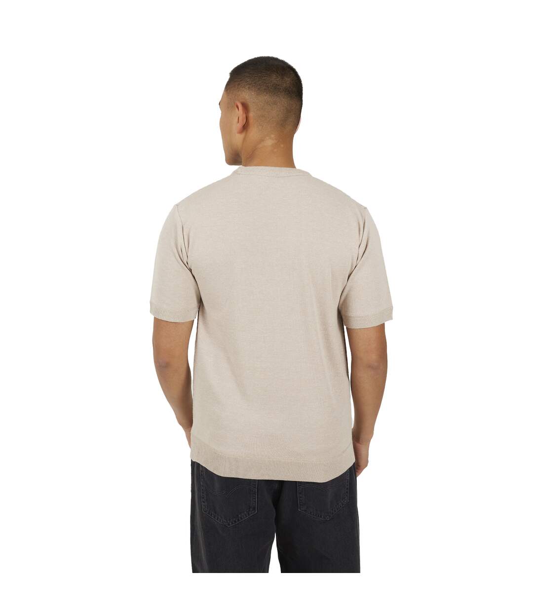 Haut Manches Courtes Homme Beige Gris Chiné Brave Soul-3