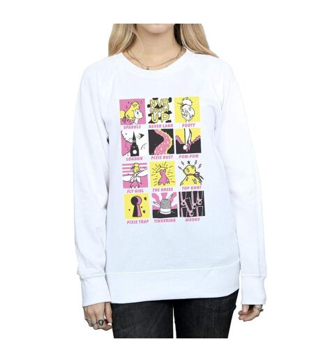 Disney Sweat Femme/Ladies Tinkerbell Squares (Blanc) - UTBI40898