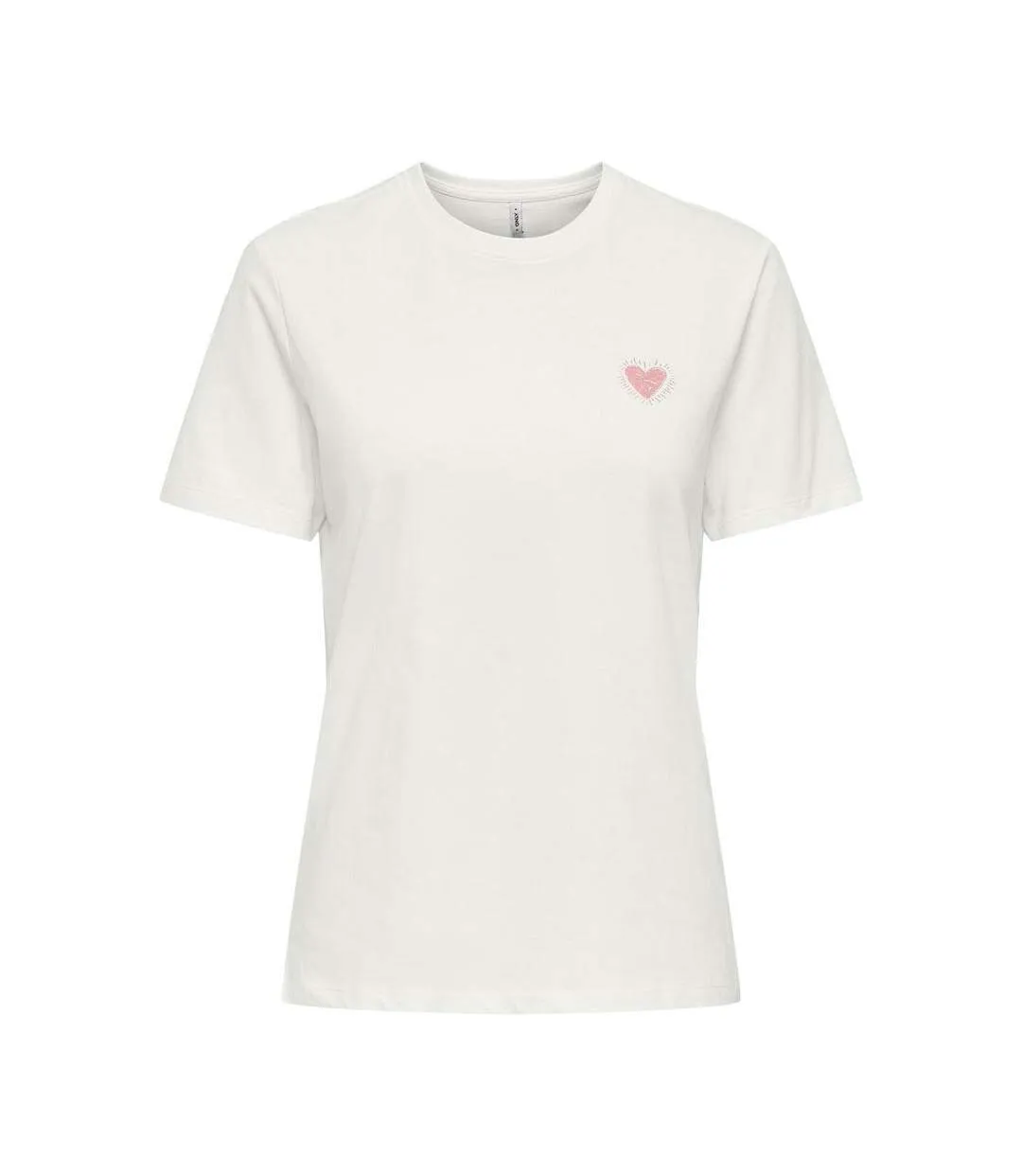 T-Shirt blanc/rose femme only heart-1