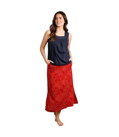 Womens/ladies Chelle Organic Cotton Square Neck Vest Top Navy Weird Fish