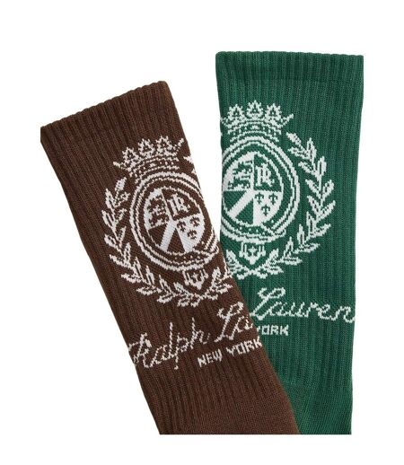 Pack Of 6  Unisex Adult Crest Crew Socks  Multicoloured Ralph Lauren
