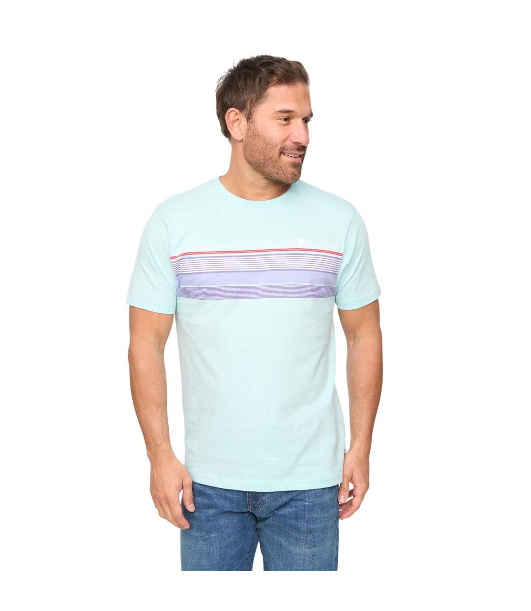 T-shirt Laylen Homme Bleu Canard À Rayures Bewley & Ritch-2