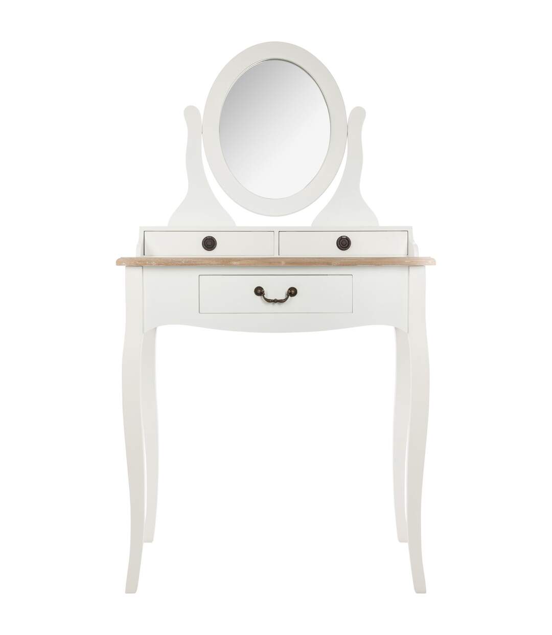 Coiffeuse design bois Chrysa - L. 74 x H. 135 cm - Blanc-2
