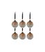 Lot de 6 Boules de Noël Perles 8cm Marron-1