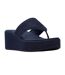 Womens/ladies Denim Wedge Sandals Dark Denim Fit Flop-4