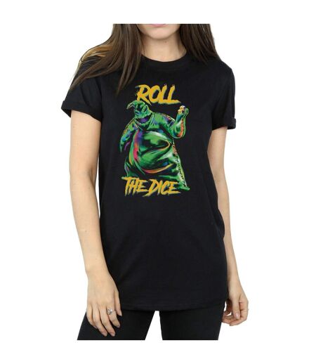 Disney Womens/Ladies Nightmare Before Christmas Oogie Boogie Dice Cotton Boyfriend T-Shirt (Noir) - UTBI41457
