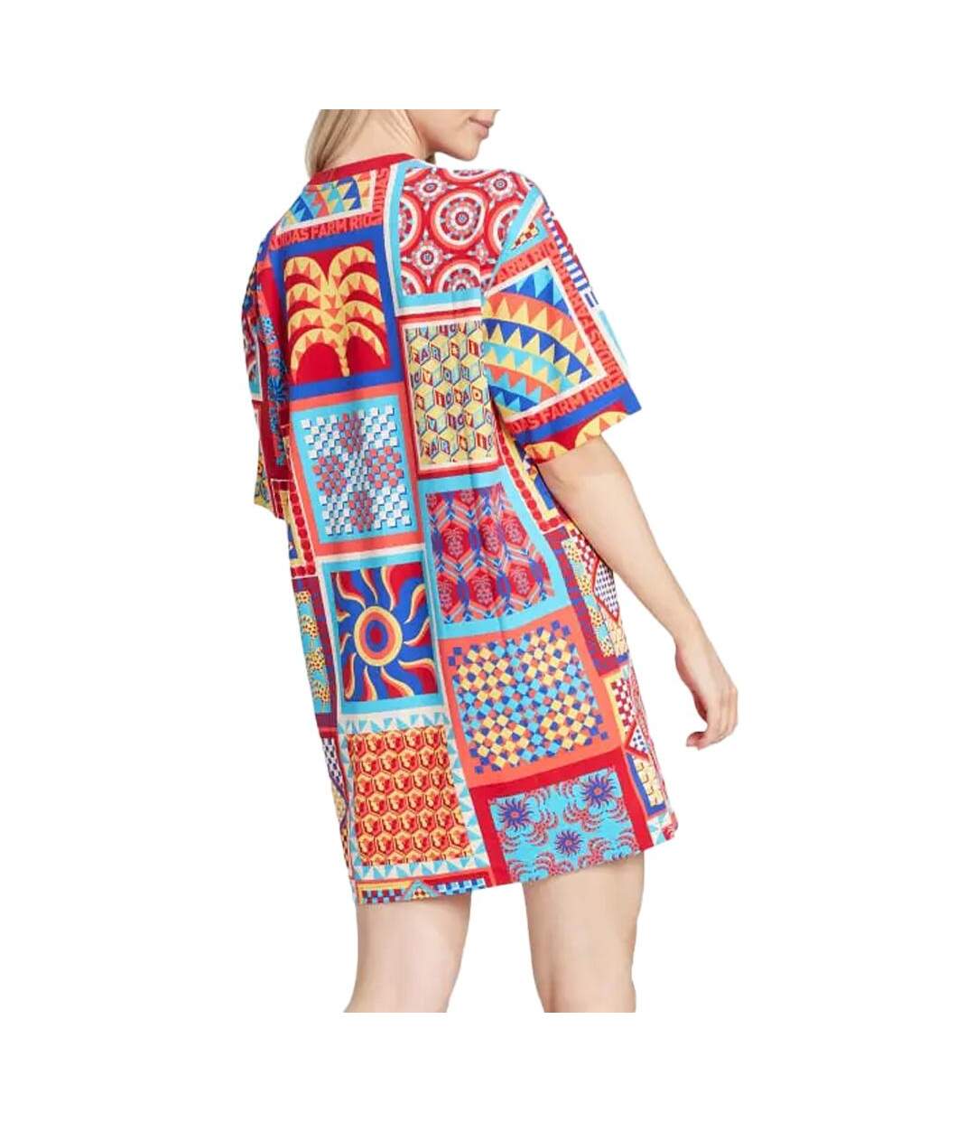 Robe bleu/rouge femme adidas farm-2
