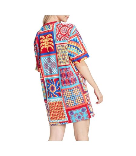 Robe bleu/rouge femme adidas farm