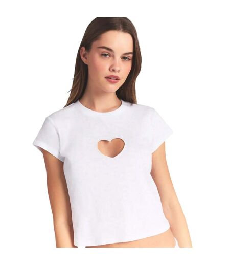 Womens/ladies Heart Jersey T-shirt Snow Skims