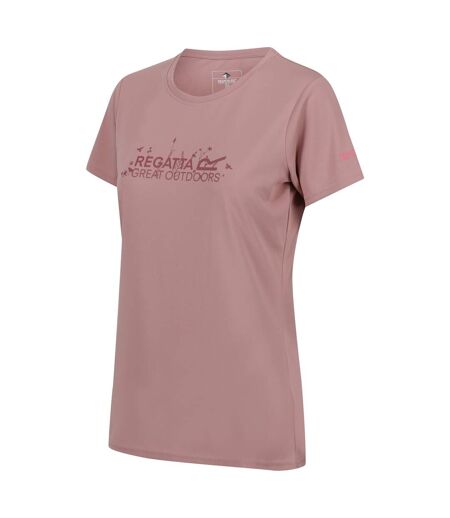 Regatta Womens/Ladies Fingal VII Logo T-Shirt (Dusky Rose) - UTRG9474