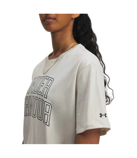 T-shirt Motif/style Texte Du Symbole Campus Ua Rival Femme Blanc Under Armour