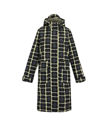 Womens/ladies Orla Kiely Poppy Long Length Waterproof Jacket Monochrome Regatta