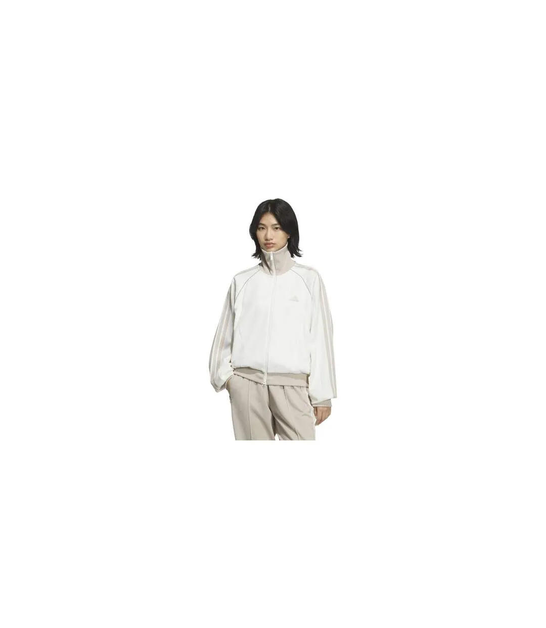 Mens Relaxed Fit Track Top Off White Adidas-1