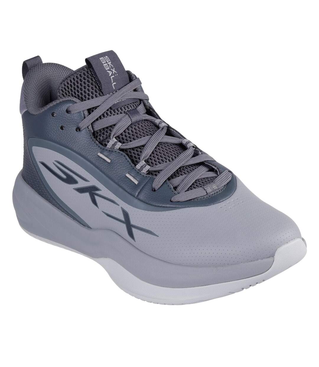 Mens League Leather Basketball Shoes Grey Skechers-4
