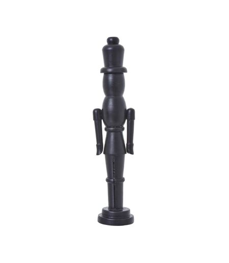 Wooden nutcracker ornament 60cm x 12cm x 14cm black Hill Interiors