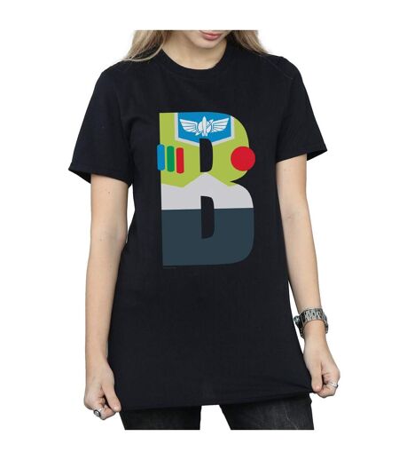 Disney Womens/Ladies Alphabet B Is For Buzz Lightyear Cotton Boyfriend T-Shirt (Noir) - UTBI46921