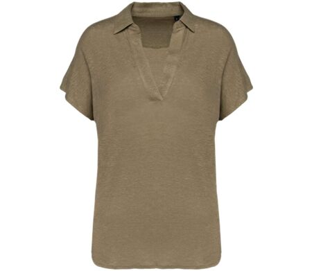 Polo en lin - Femme - PATS221 - vert olive