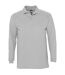 SOLS Mens Winter II Long Sleeve Pique Cotton Polo Shirt (Grey Marl)