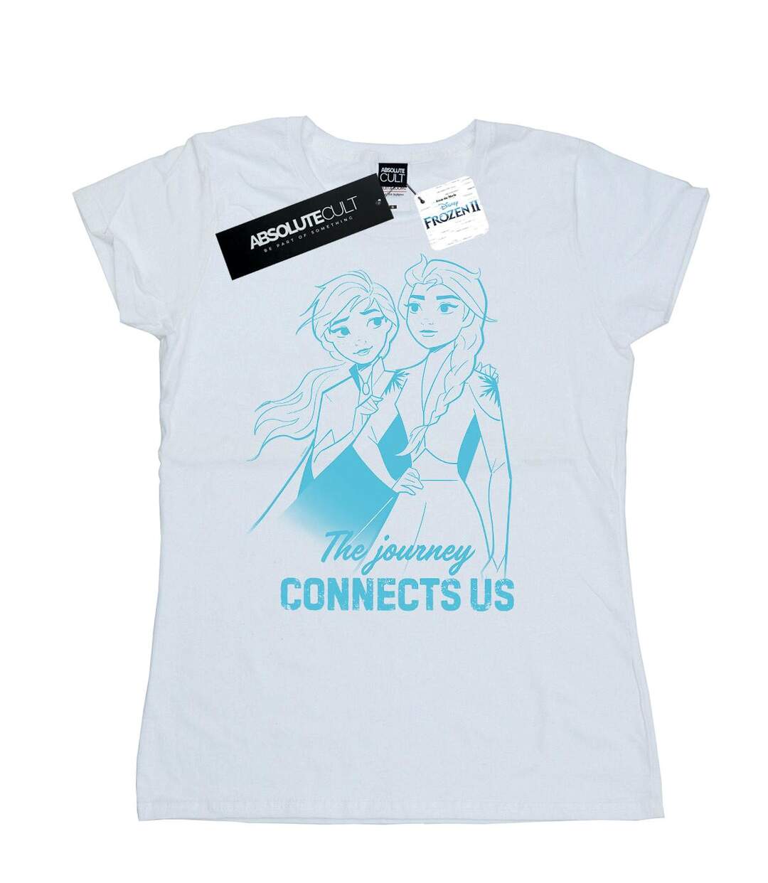 Disney Femmes/Dames Frozen 2 Elsa et Anna The Journey Connects Us - T-shirt en coton (Blanc) - UTBI21696-1