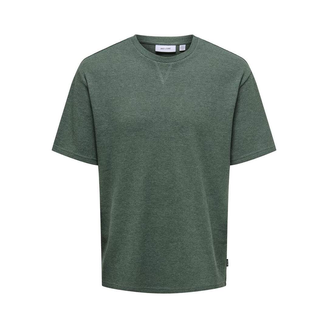 T-shirt Vert Homme Only & Sons Waffle - L-1