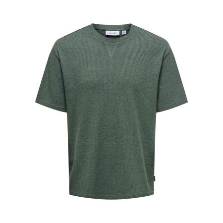 T-shirt Vert Homme Only & Sons Waffle - L