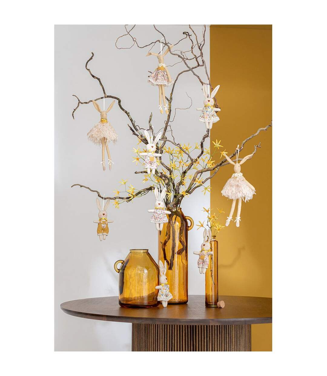 Vase Anse en Verre Bouteille 45cm Ocre-4