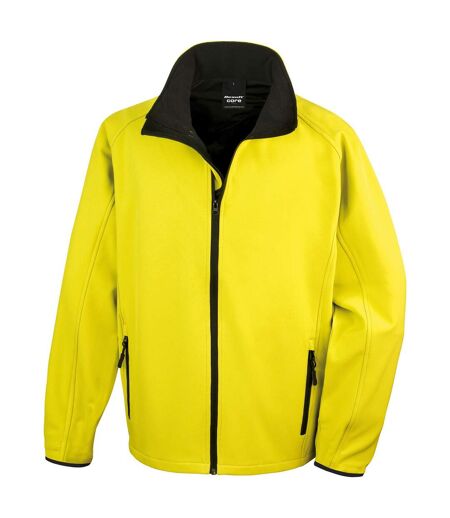 Mens printable soft shell jacket yellow/black Result Core