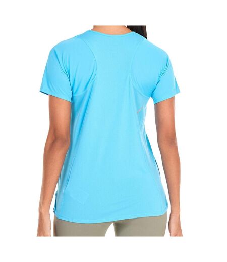 T-shirt bleu fluo femme nike race top - m