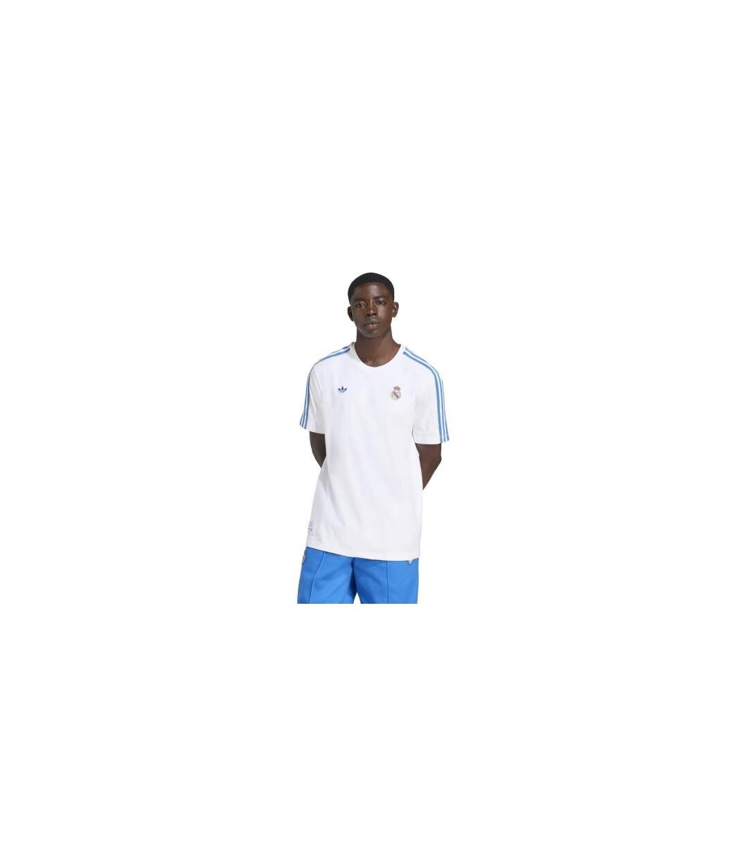 T-shirt Motif/style Real Madrid Cf Homme Blanc Bleu Adidas-1
