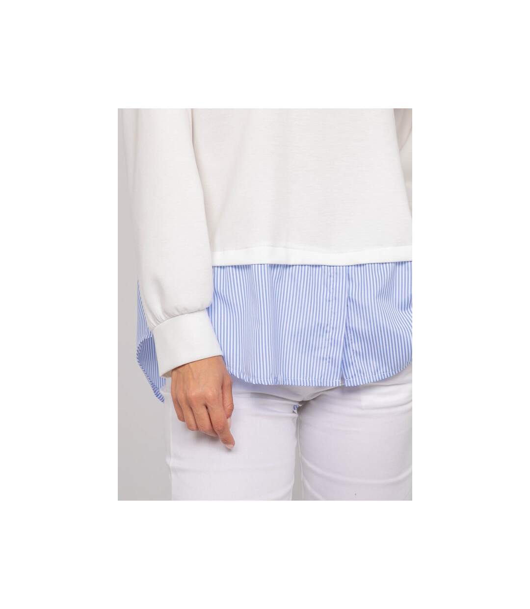 Sweat-shirt avec chemise rayures YEVANE - Dona X Lisa-3