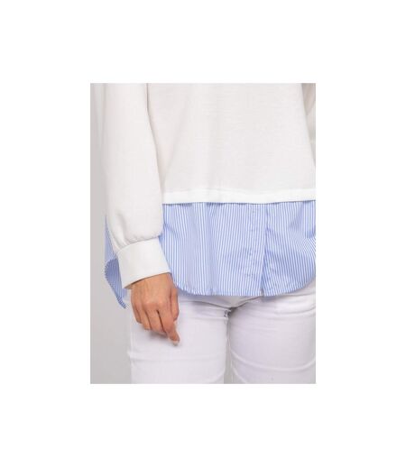 Sweat-shirt avec chemise rayures YEVANE - Dona X Lisa