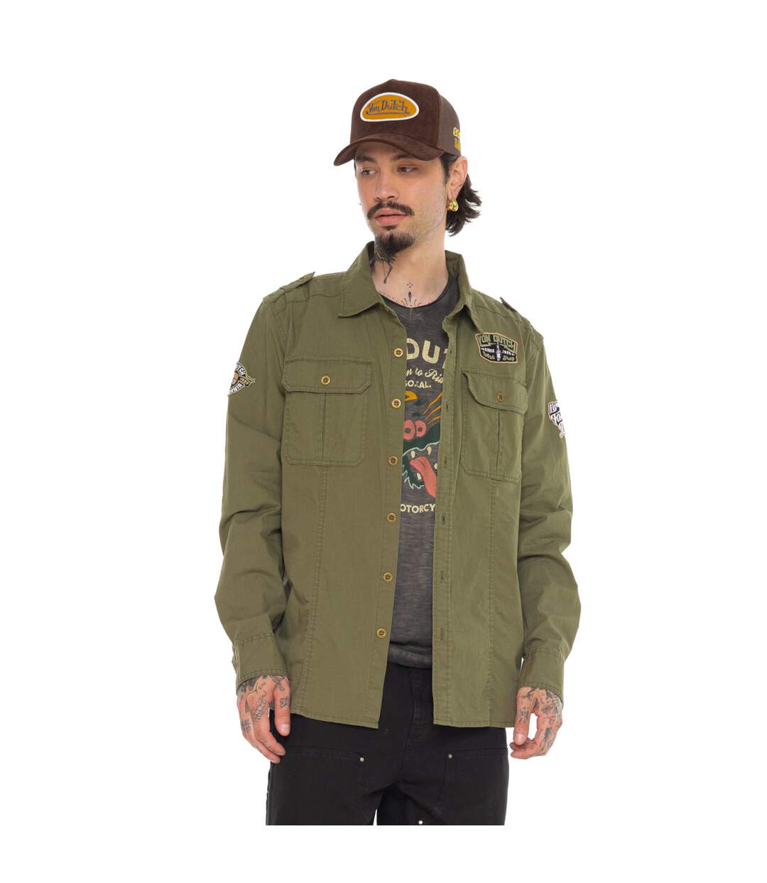 Chemise manche longues  ripstop strech sur poche et badges Stop K Vondutch-1