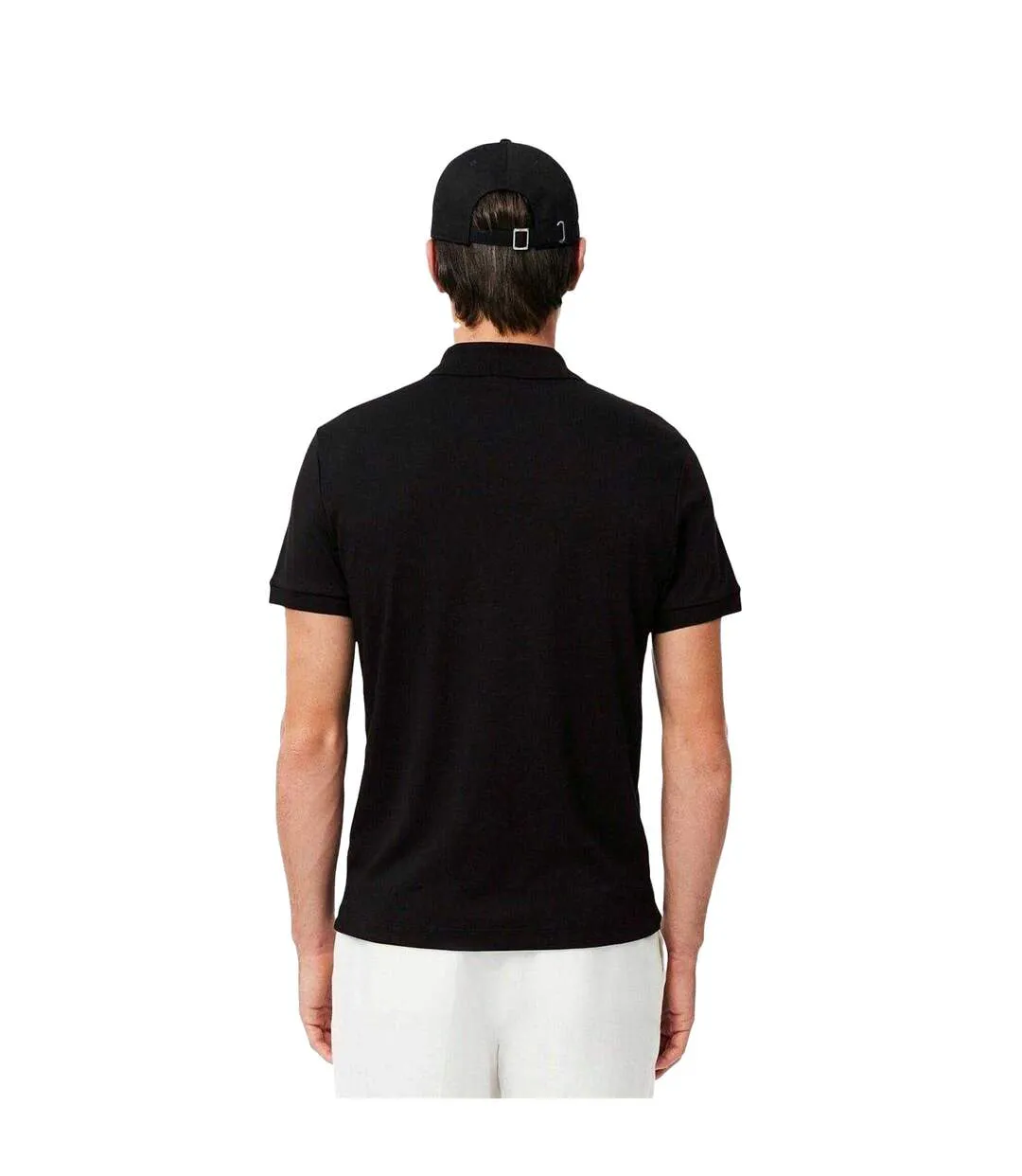 Mens Pima Cotton Short-sleeved Polo Shirt Black Lacoste-3